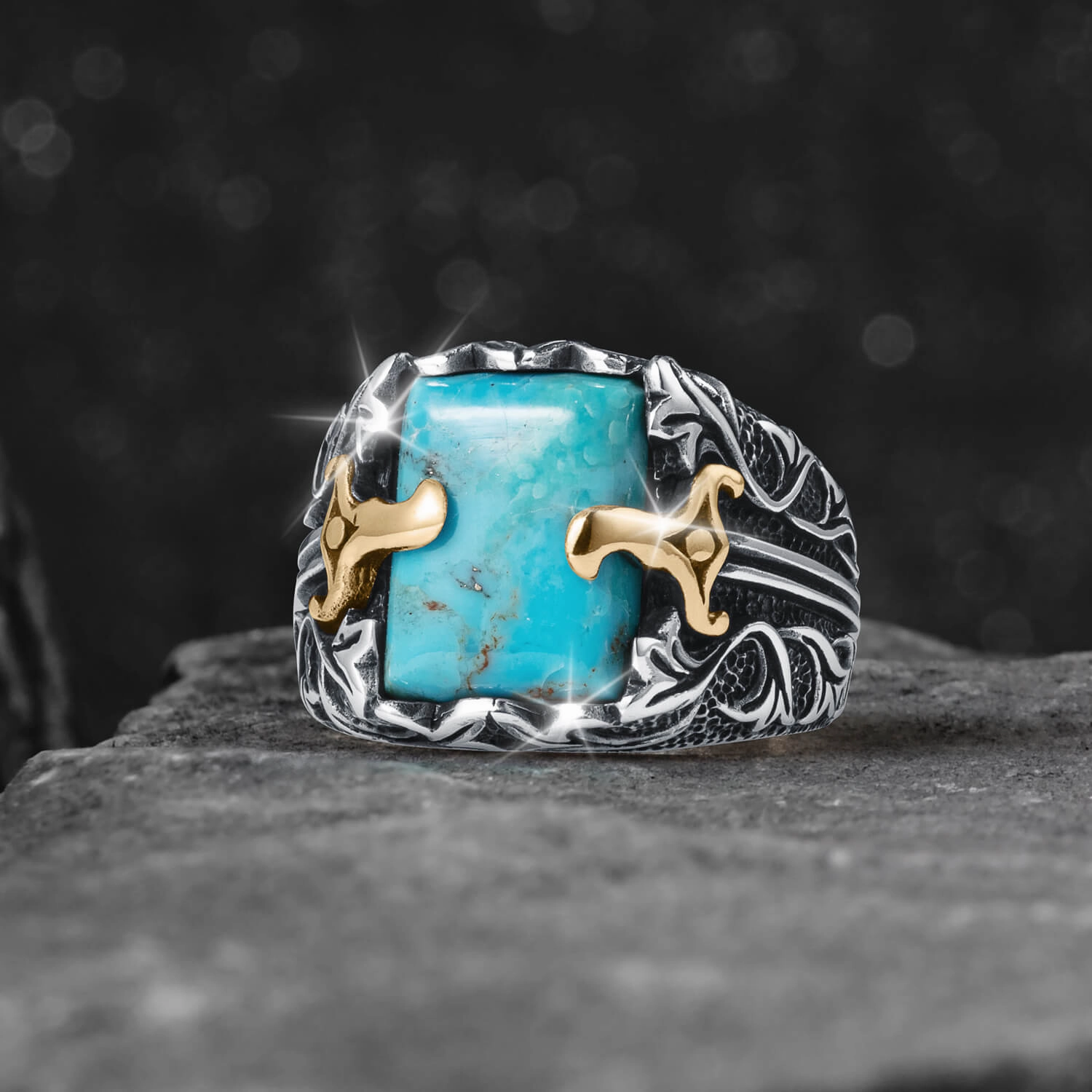 Turquoise Sabre Men's Ring