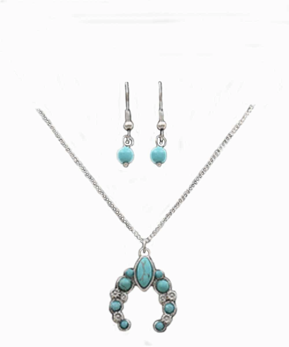 Turquoise Squash Blossom Necklace And Earring Set texture-rose-gold  