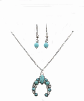 Turquoise Squash Blossom Necklace And Earring Set texture-rose-gold  