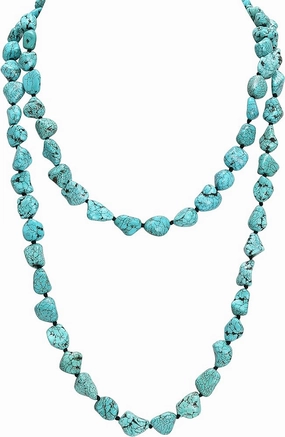 Turquoise Stone Layered Necklace texture-rose-gold  