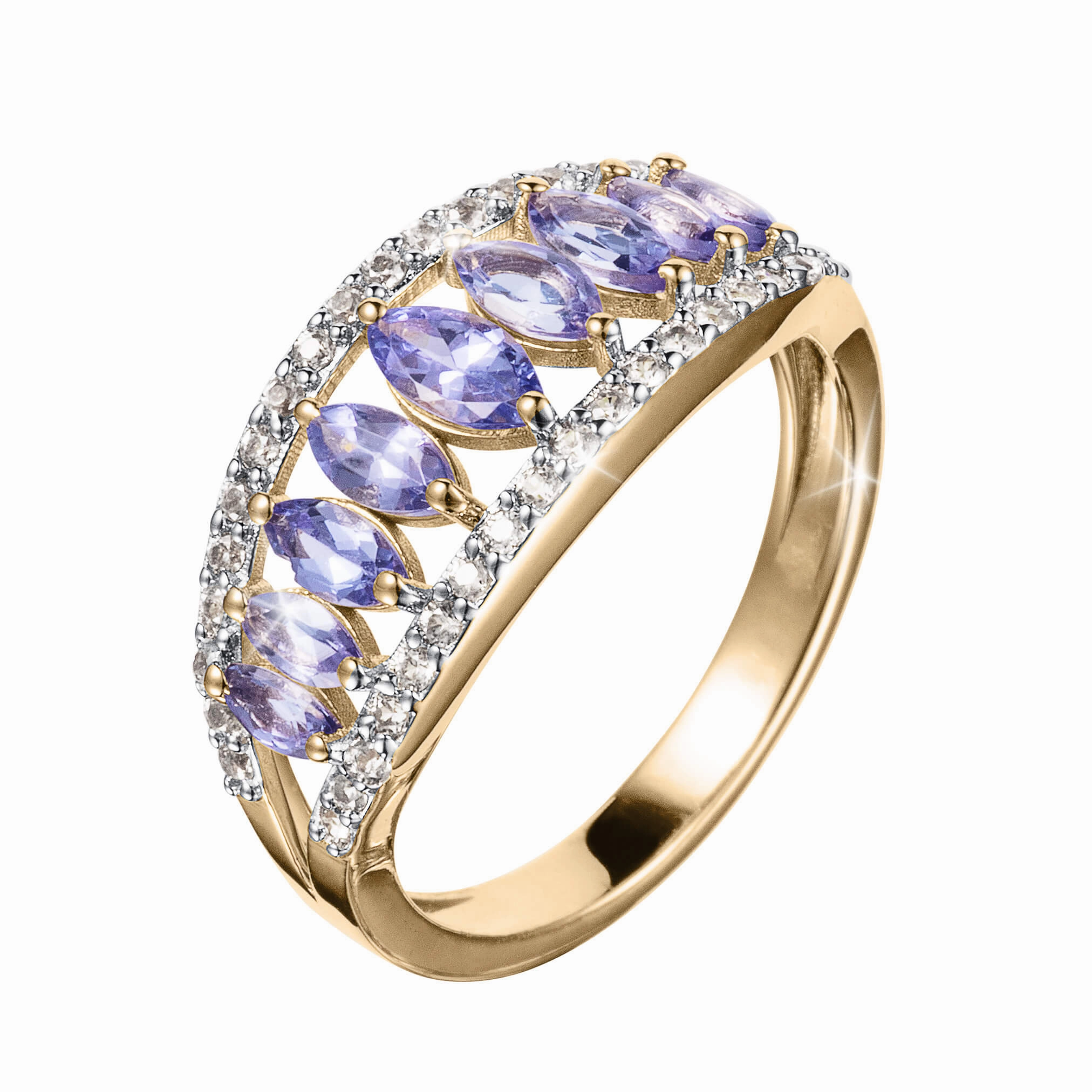Twilight Tanzanite Ring hand-chain-bracelet  