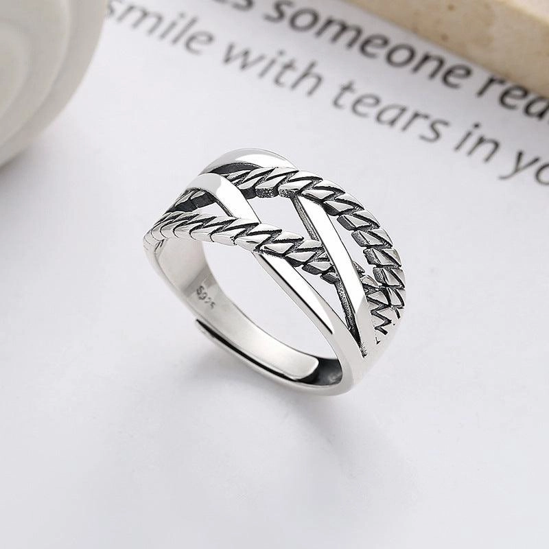 Twist Shape Line Cross Ring Trend Sweet Cool Wind Forefinger