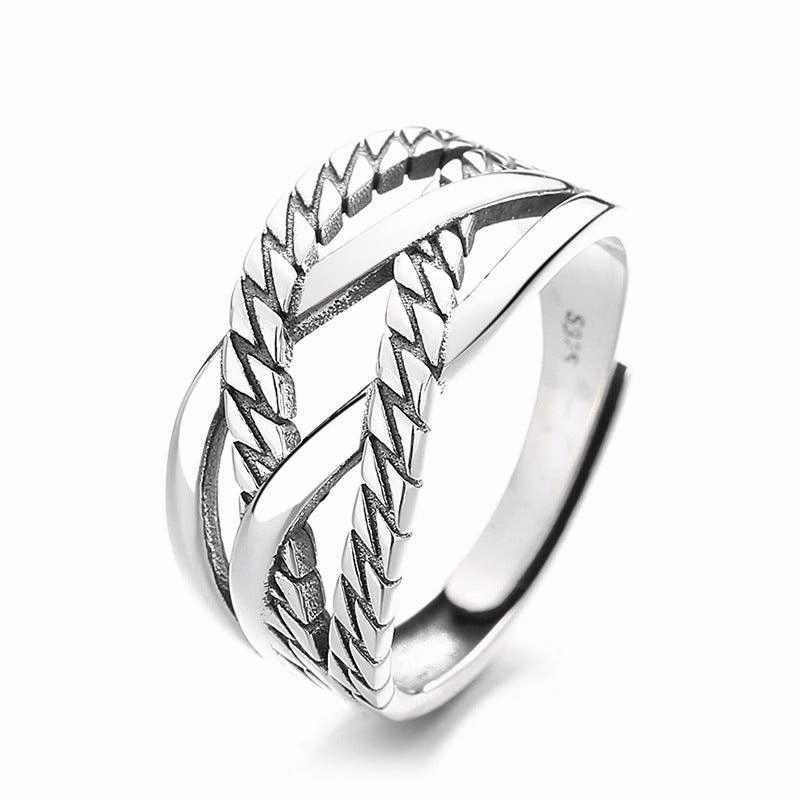 Twist Shape Line Cross Ring Trend Sweet Cool Wind Forefinger