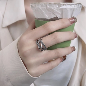 Twist Shape Line Cross Ring Trend Sweet Cool Wind Forefinger 