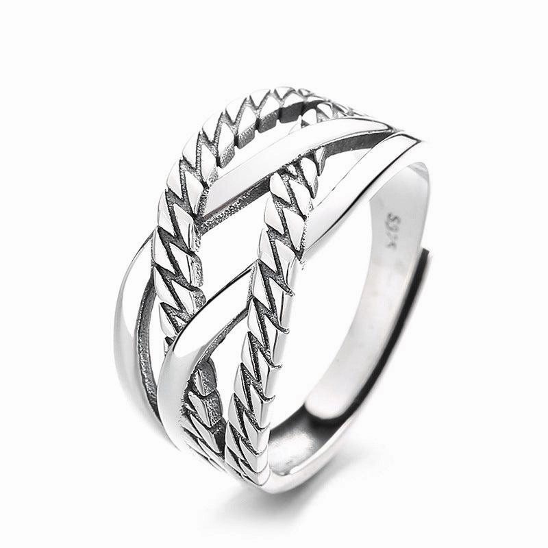 Twist Shape Line Cross Ring Trend Sweet Cool Wind Forefinger