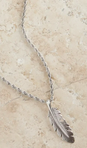 Twister Feather Necklace texture-rose-gold  