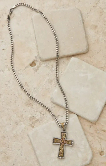 Twister Floral Cross Necklace