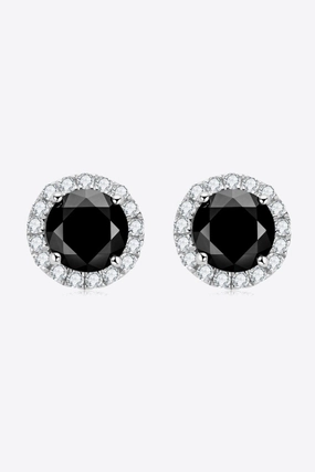 Two-Tone 4-Prong Moissanite Stud Earrings 