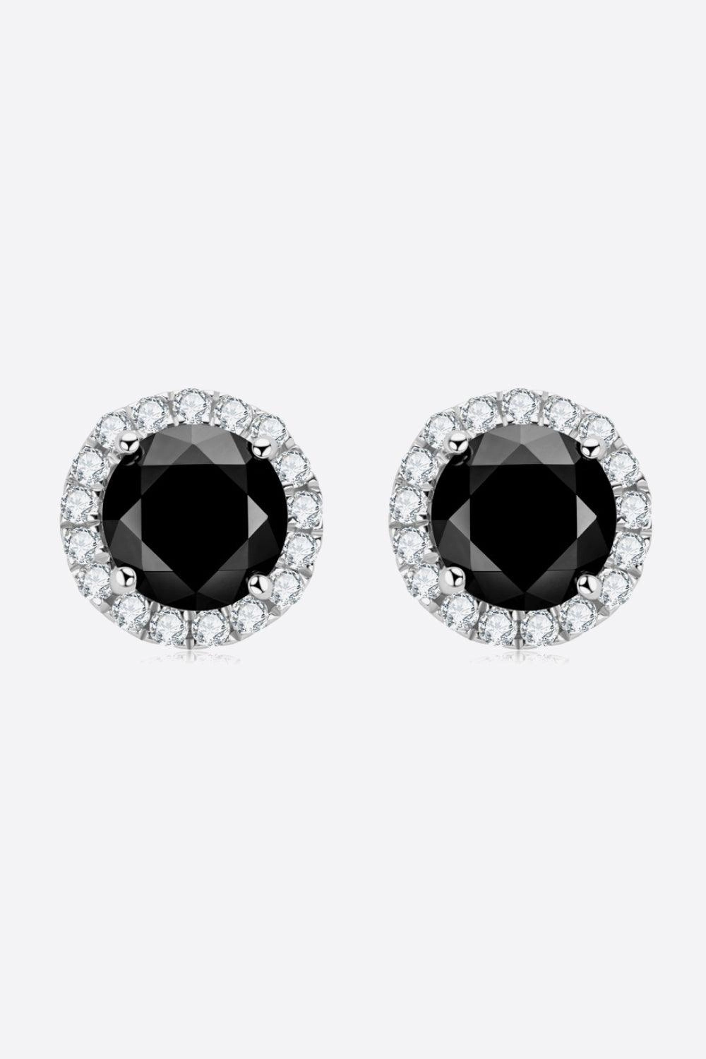 Two-Tone 4-Prong Moissanite Stud Earrings 