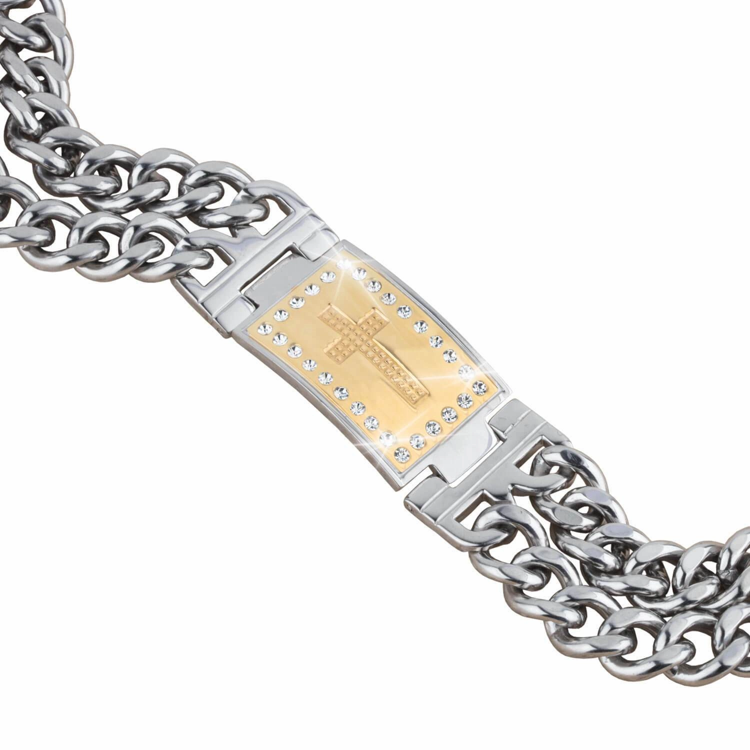 Two-Tone Cross Bracelet 