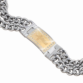 Two-Tone Cross Bracelet 