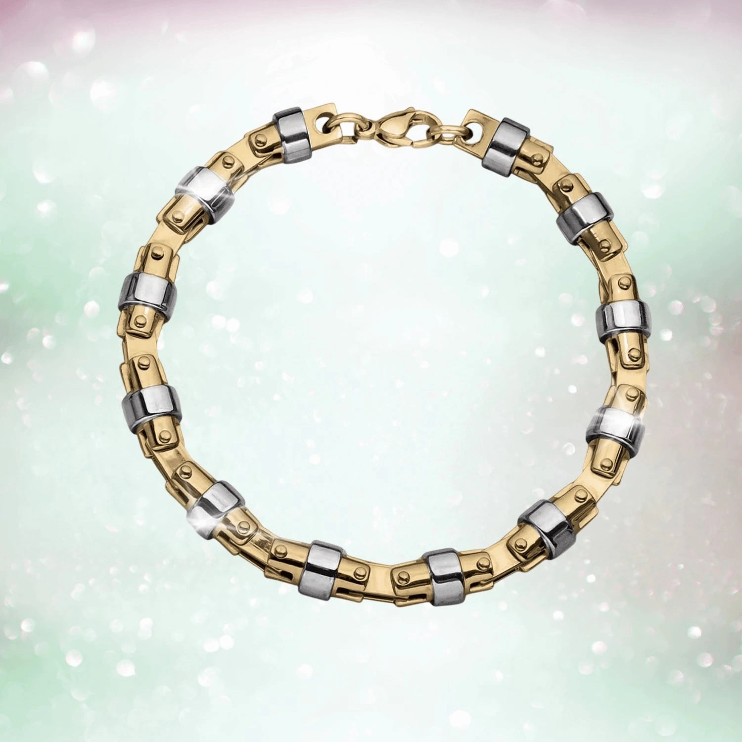 Two Tone Rivets Bracelet