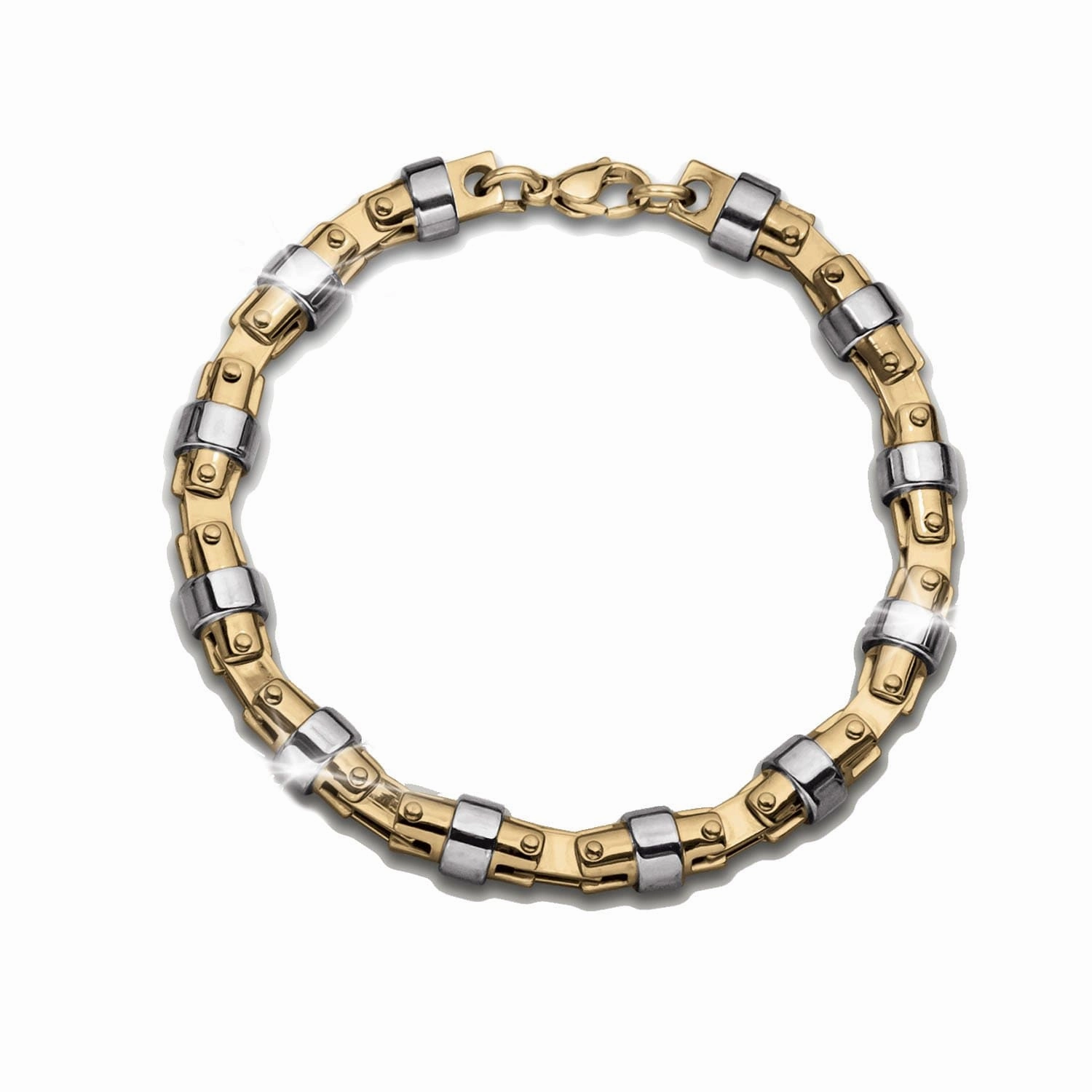 Two Tone Rivets Bracelet 