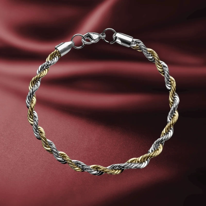 Two-Tone Rope Chain Bracelet