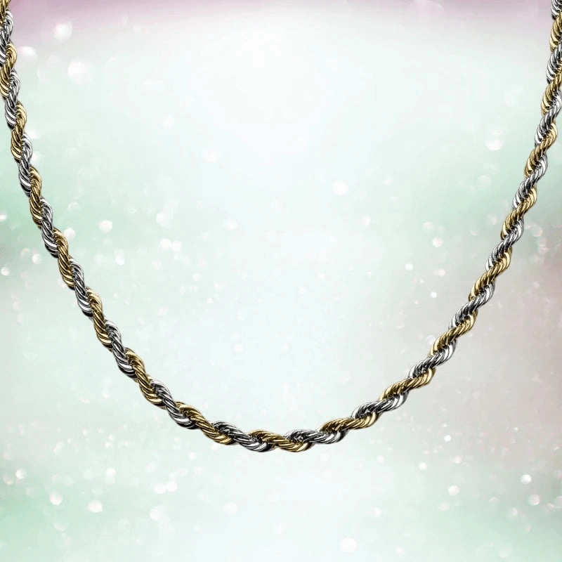 Two Tone Rope Chain Necklace