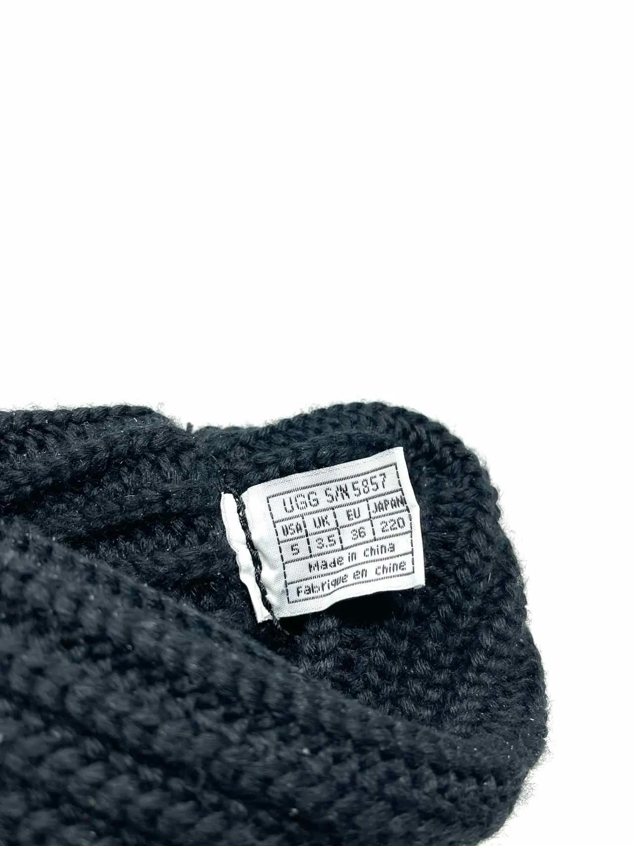 UGG Australia Größe 5 Schwarze Einfarbige Gestrickte Schuhe Stiefel
