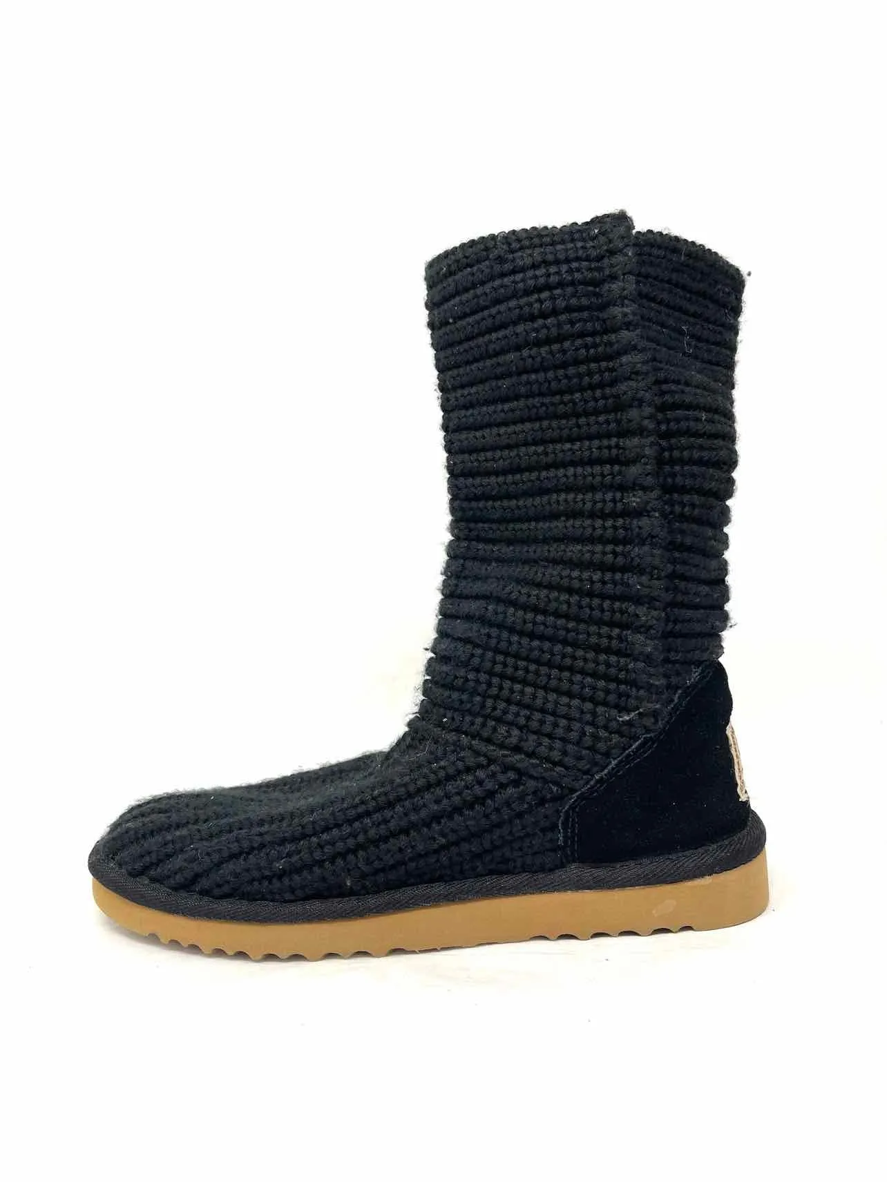 UGG Australia Größe 5 Schwarze Einfarbige Gestrickte Schuhe Stiefel