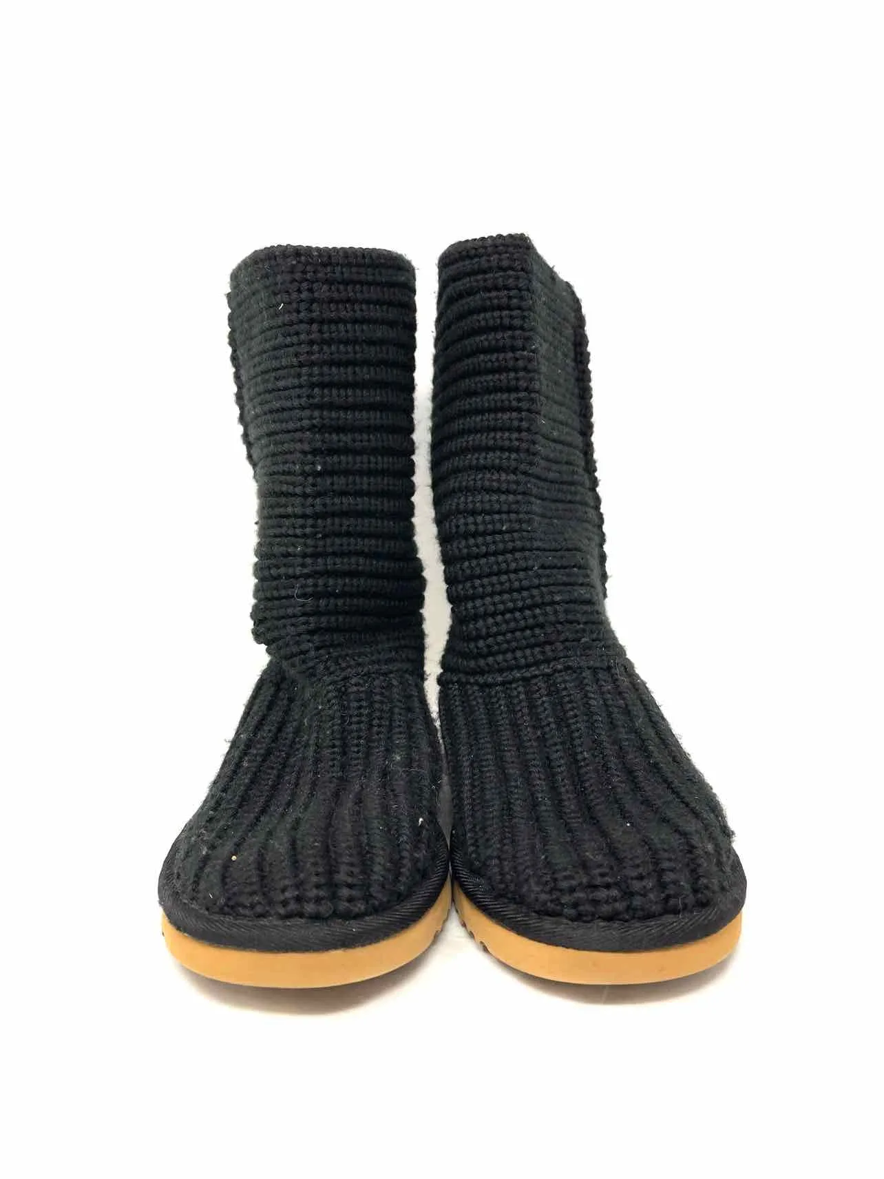 UGG Australia Größe 5 Schwarze Einfarbige Gestrickte Schuhe Stiefel