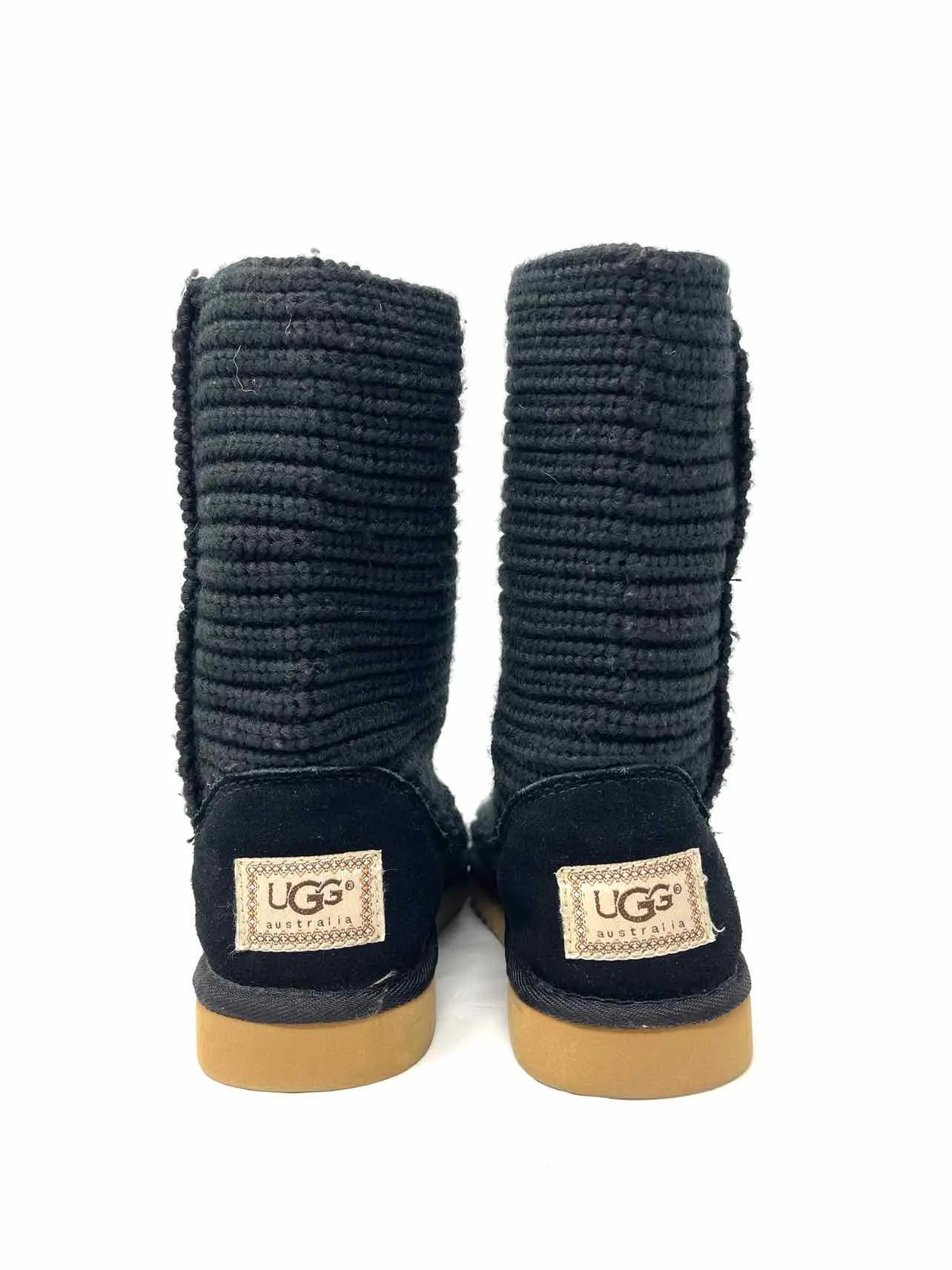 UGG Australia Größe 5 Schwarze Einfarbige Gestrickte Schuhe Stiefel