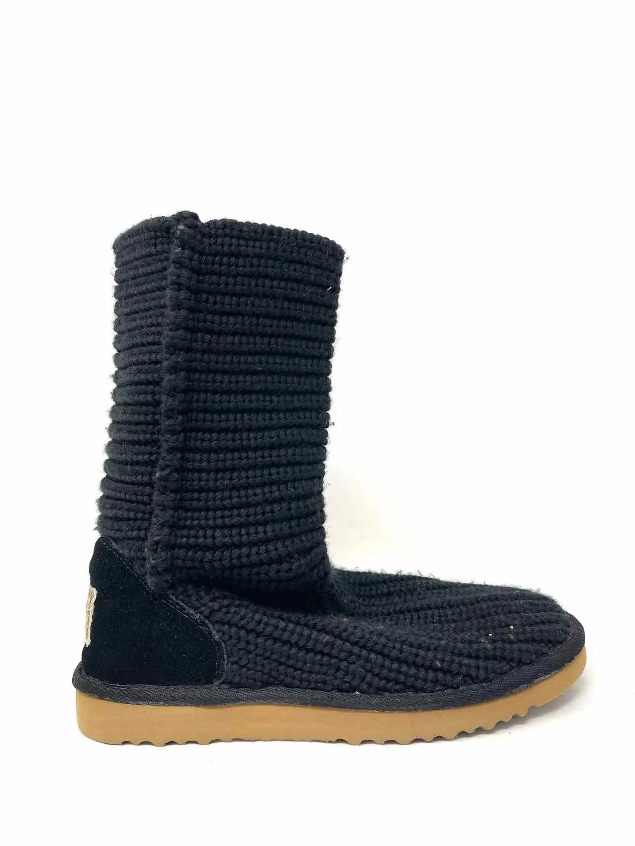UGG Australia Größe 5 Schwarze Einfarbige Gestrickte Schuhe Stiefel