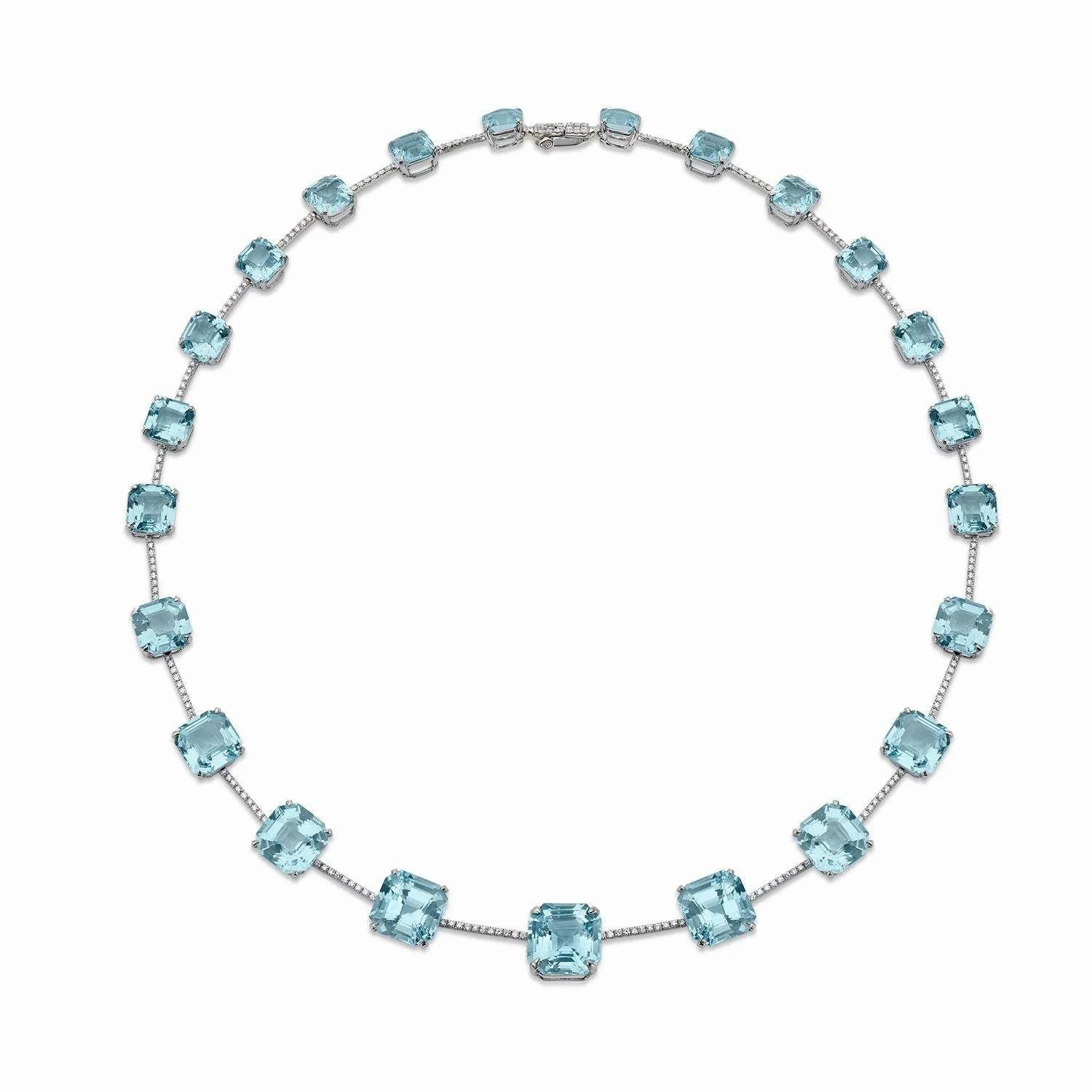 UNIQUE BLUE TOPAZ AND DIAMOND NECKLACE &amp; EARRINGS