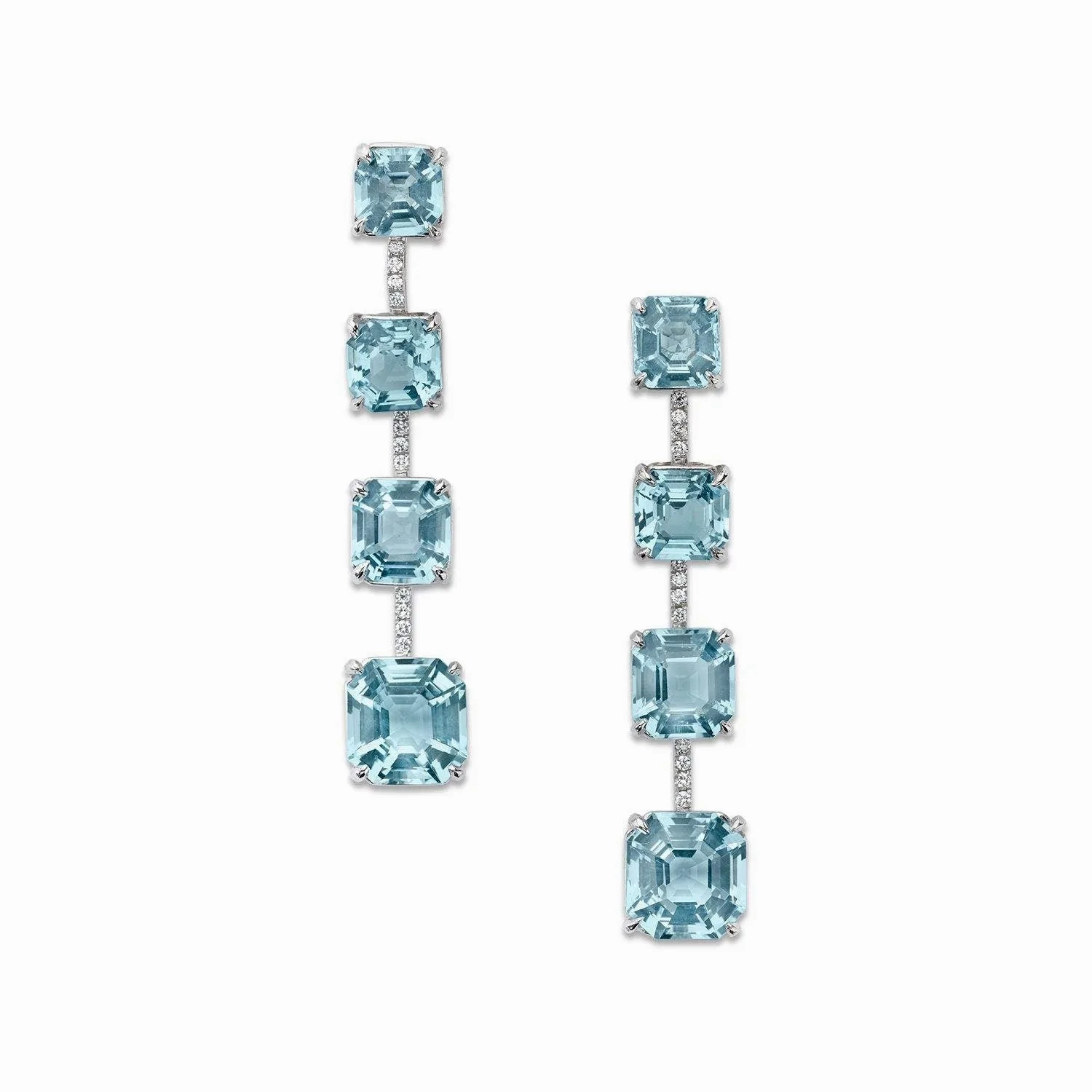 UNIQUE BLUE TOPAZ AND DIAMOND NECKLACE &amp; EARRINGS