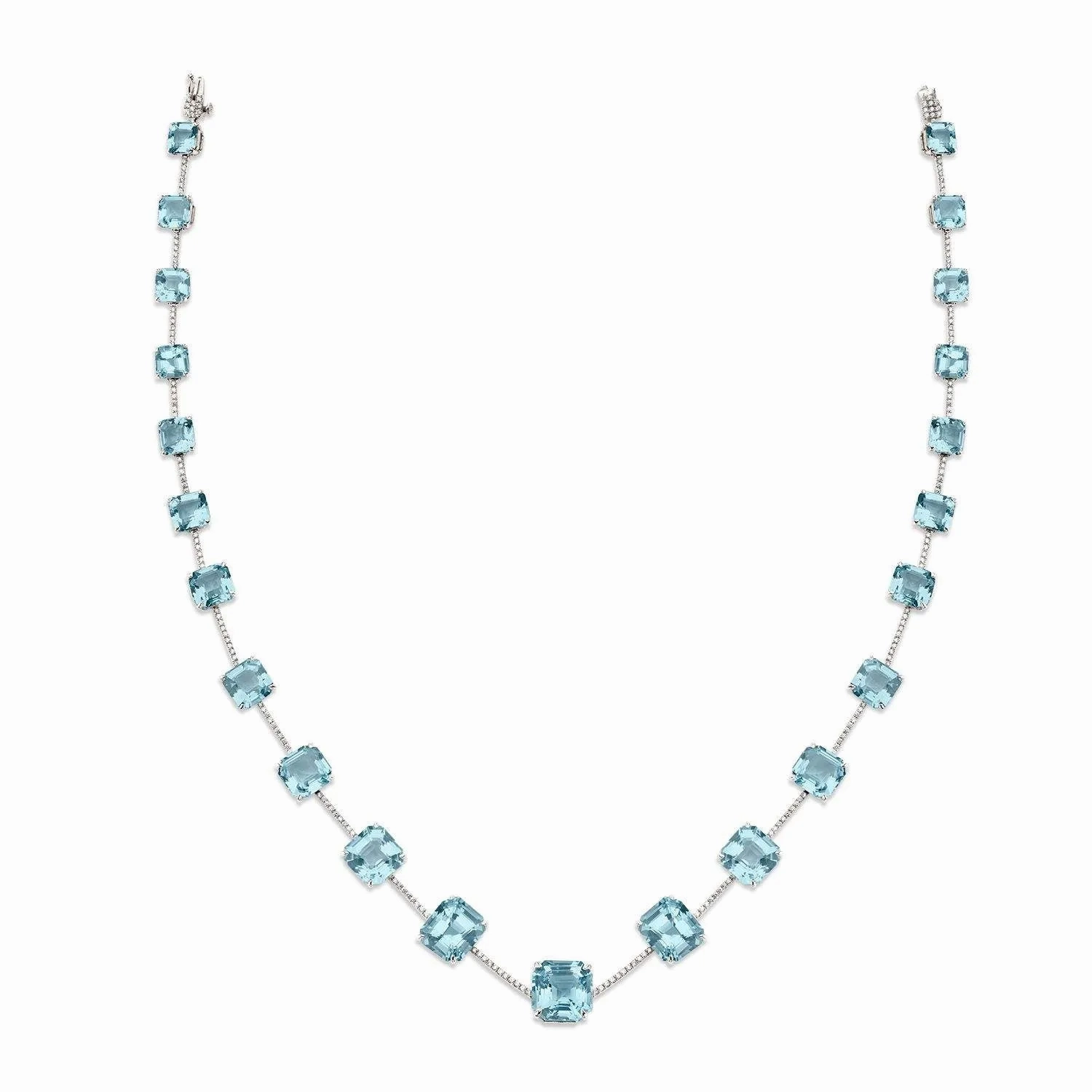 UNIQUE BLUE TOPAZ AND DIAMOND NECKLACE &amp; EARRINGS