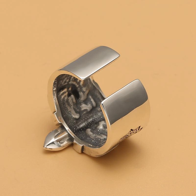 Unique Punk Style Sword Ring Male Vintage Thai Silver