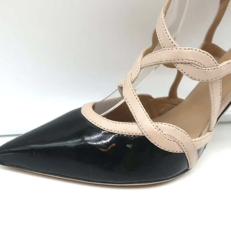 Valentino Cage Knöchelstiefel Schwarz Lackleder & Pulverleder Größe 39,5