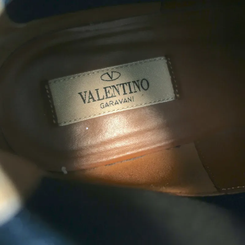 Valentino Rockstud Chelsea Stiefel Schwarz Wildleder Größe 38 Flache Knöchelstiefel