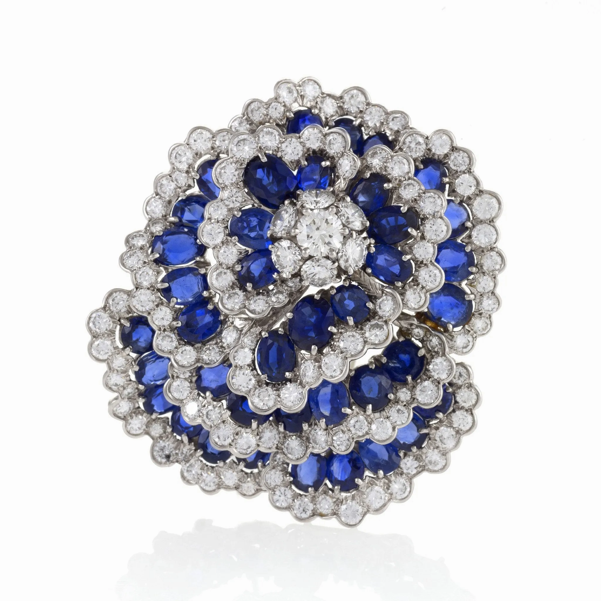 Van Cleef &amp; Arpels Sapphire and Diamond ??Camellia?? Brooch