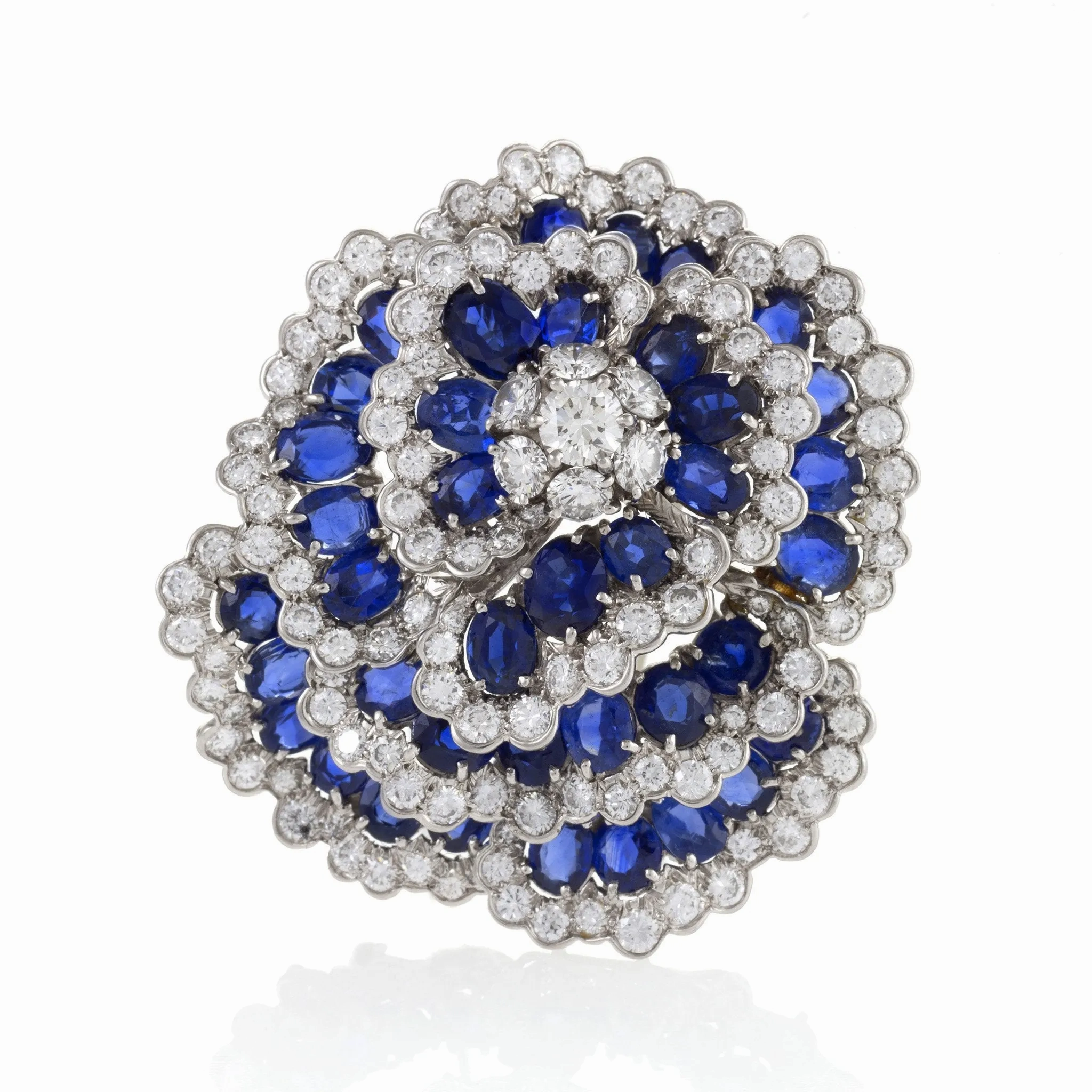 Van Cleef &amp; Arpels Sapphire and Diamond ??Camellia?? Brooch