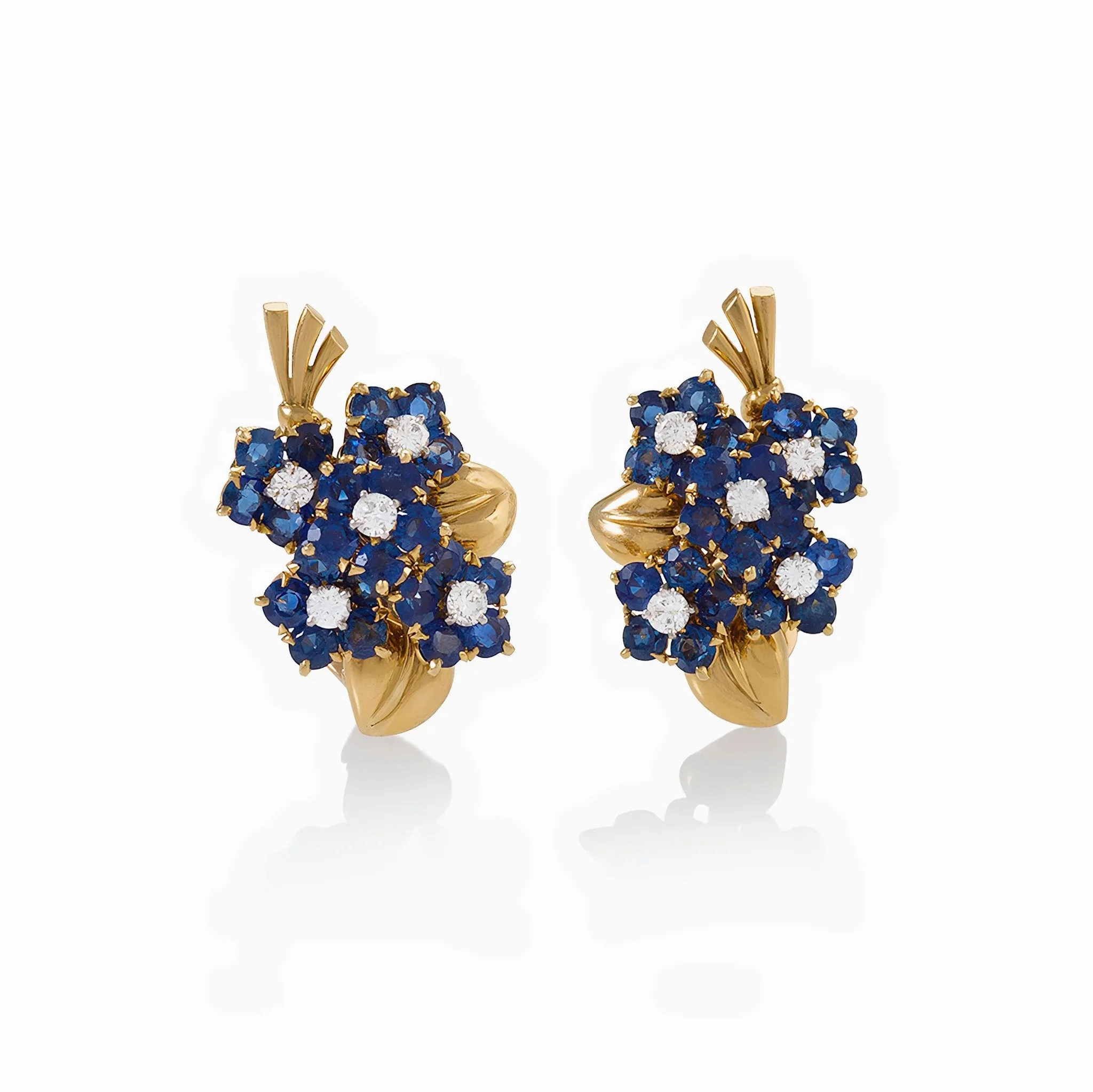 Van Cleef &amp; Arpels Sapphire and Diamond Bouquet Earrings