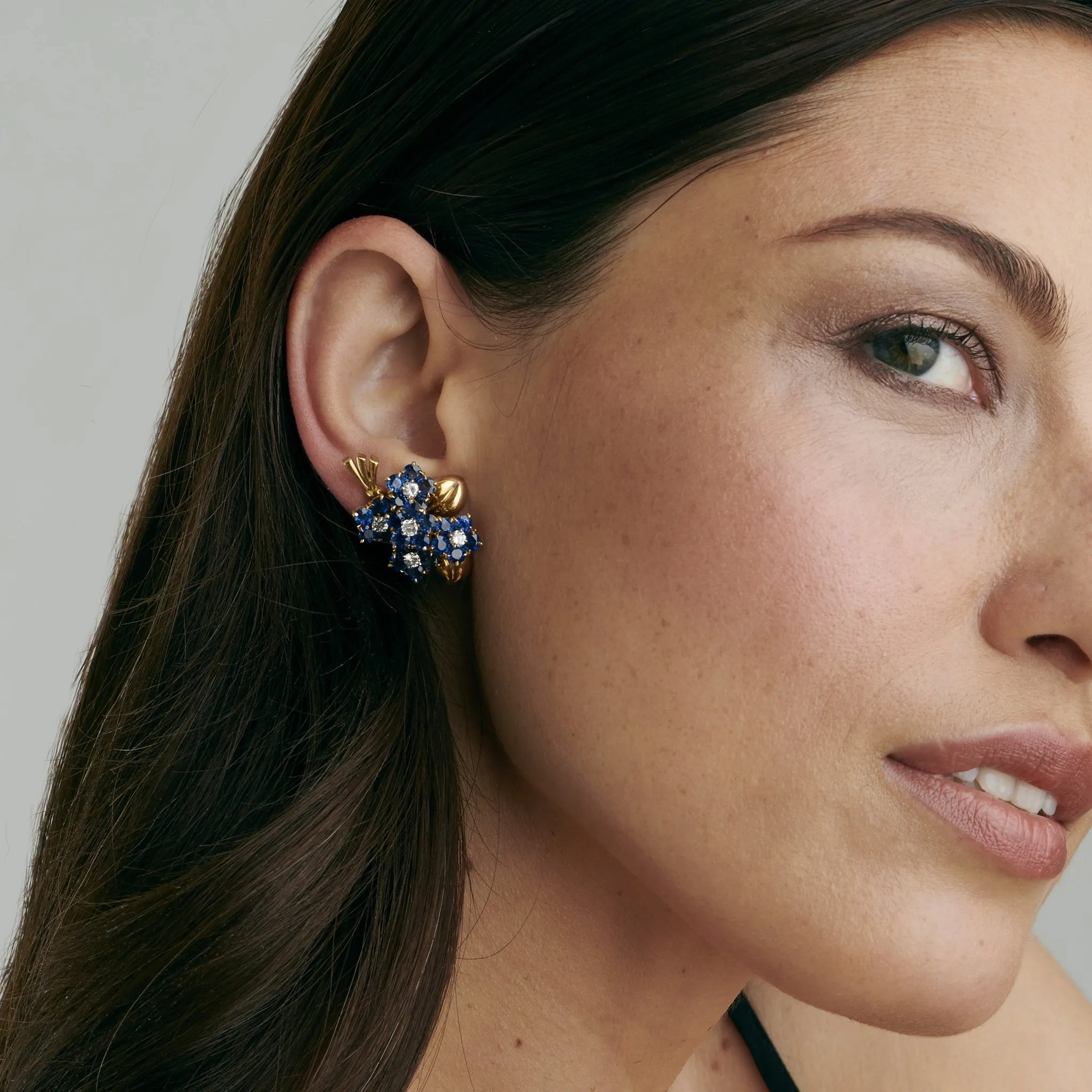 Van Cleef &amp; Arpels Sapphire and Diamond Bouquet Earrings