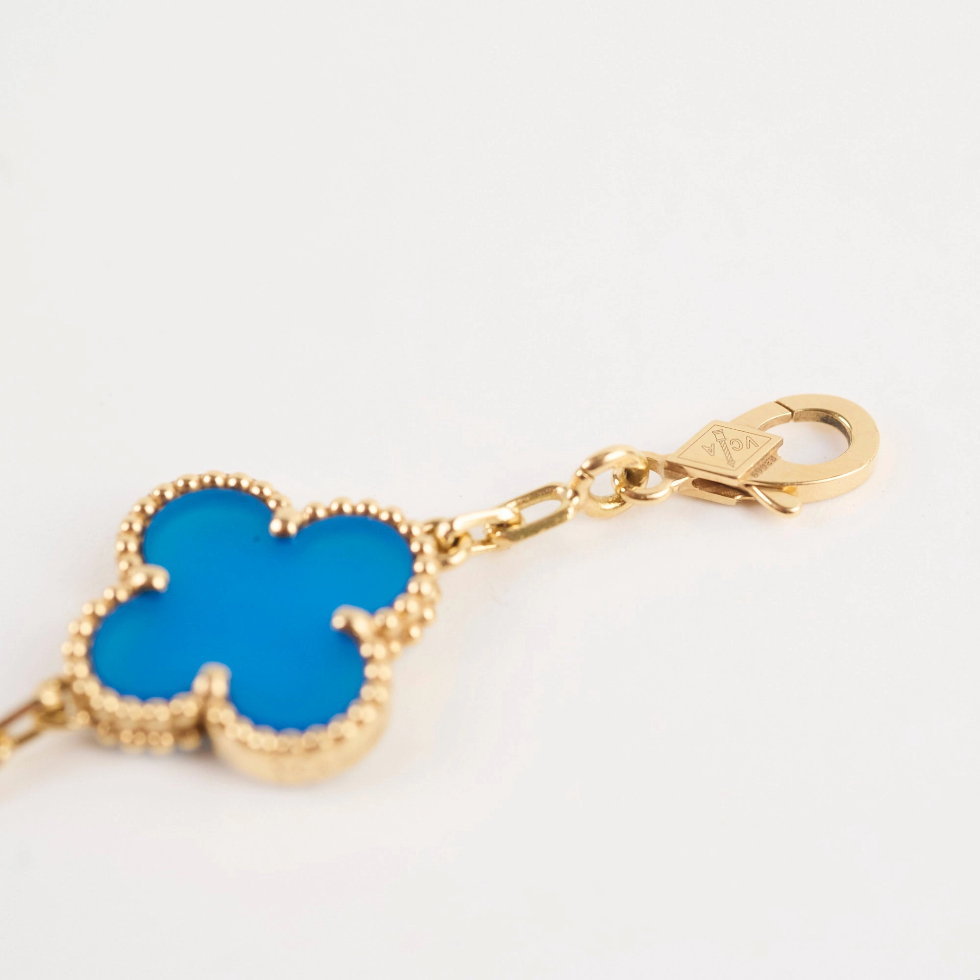 Van Cleef & Arpels Vintage Alhambra 5 Motifs Bracelet Blue Agate 2022