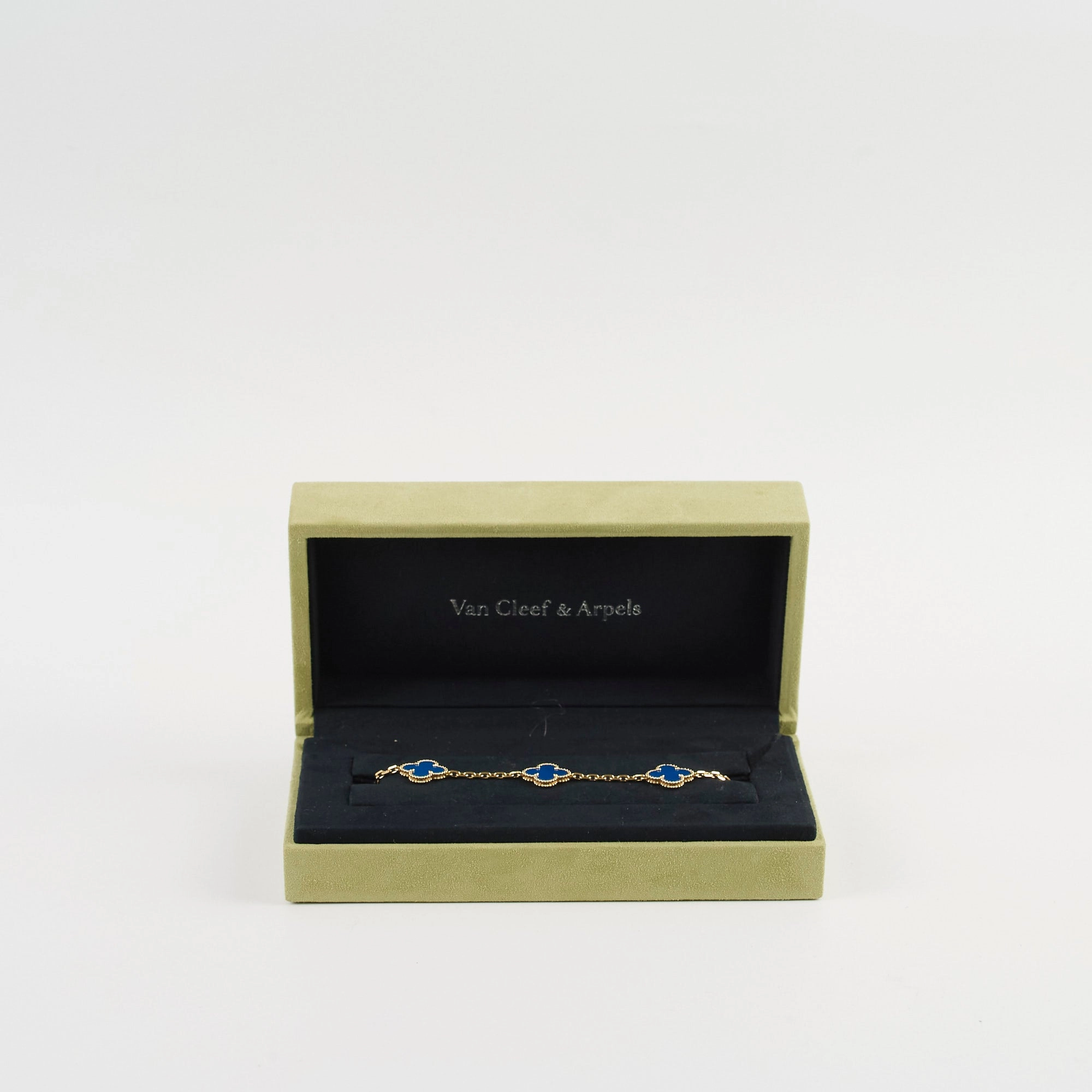 Van Cleef & Arpels Vintage Alhambra 5 Motifs Bracelet Blue Agate 2022
