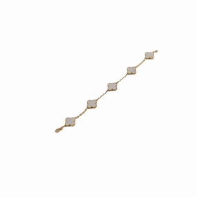 Van Cleef & Arpels Vintage Alhambra 5 Motifs Bracelet White MOP 2025 June hand-chain-bracelet  