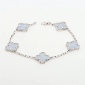 Van Cleef & Arpels Vintage Alhambra 5 Motifs Chalcedony Bracelet hand-chain-bracelet  