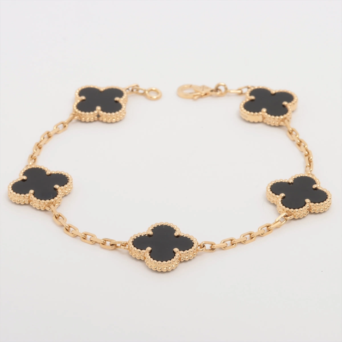 Van Cleef & Arpels Vintage Alhambra 5 Motifs Onyx Bracelet