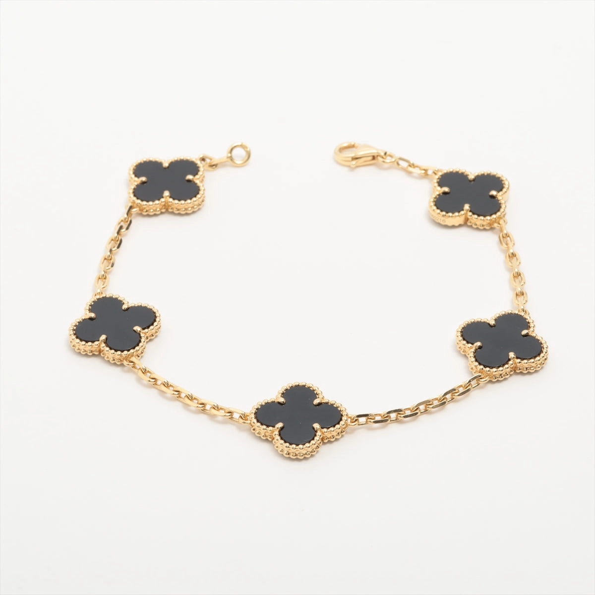 Van Cleef & Arpels Vintage Alhambra 5 Motifs Onyx Bracelet