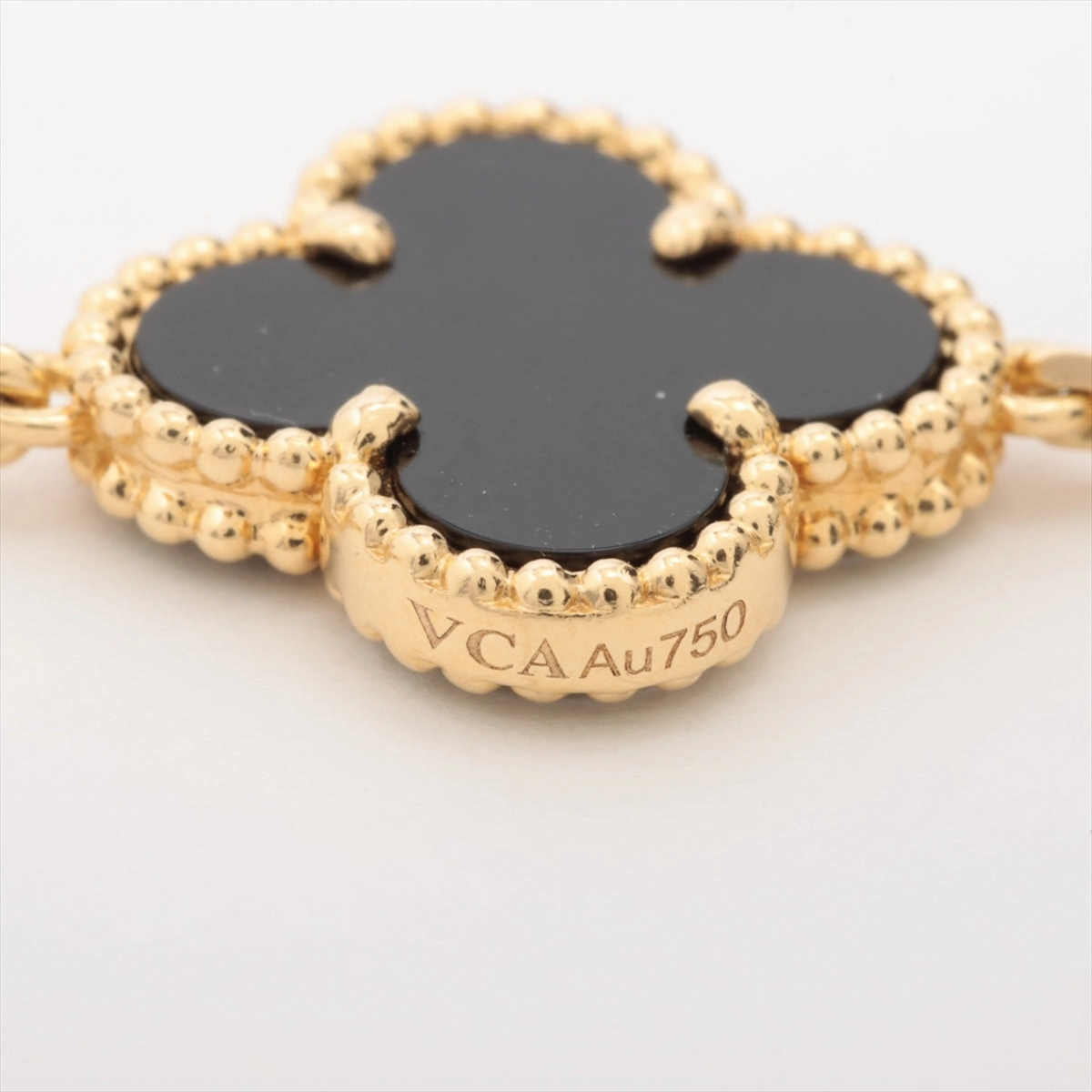 Van Cleef & Arpels Vintage Alhambra 5 Motifs Onyx Bracelet