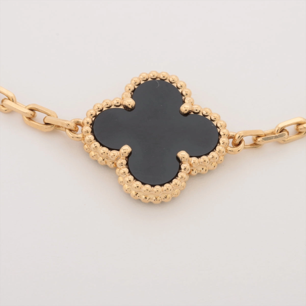 Van Cleef & Arpels Vintage Alhambra 5 Motifs Onyx Bracelet