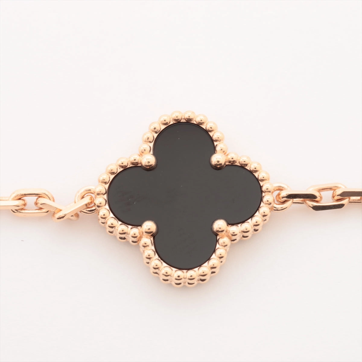 Van Cleef & Arpels Vintage Alhambra 5 Motifs Onyx Bracelet