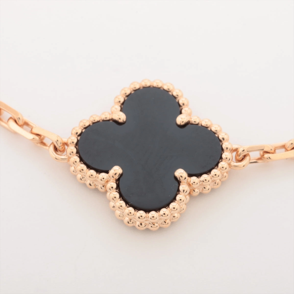 Van Cleef & Arpels Vintage Alhambra 5 Motifs Onyx Bracelet