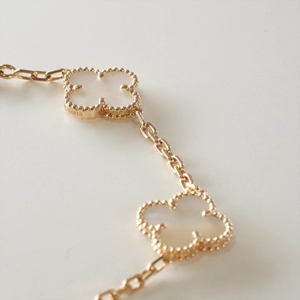 Van Cleef & Arpels Vintage Alhambra 5 Motifs White Mother of Pearls Bracelet