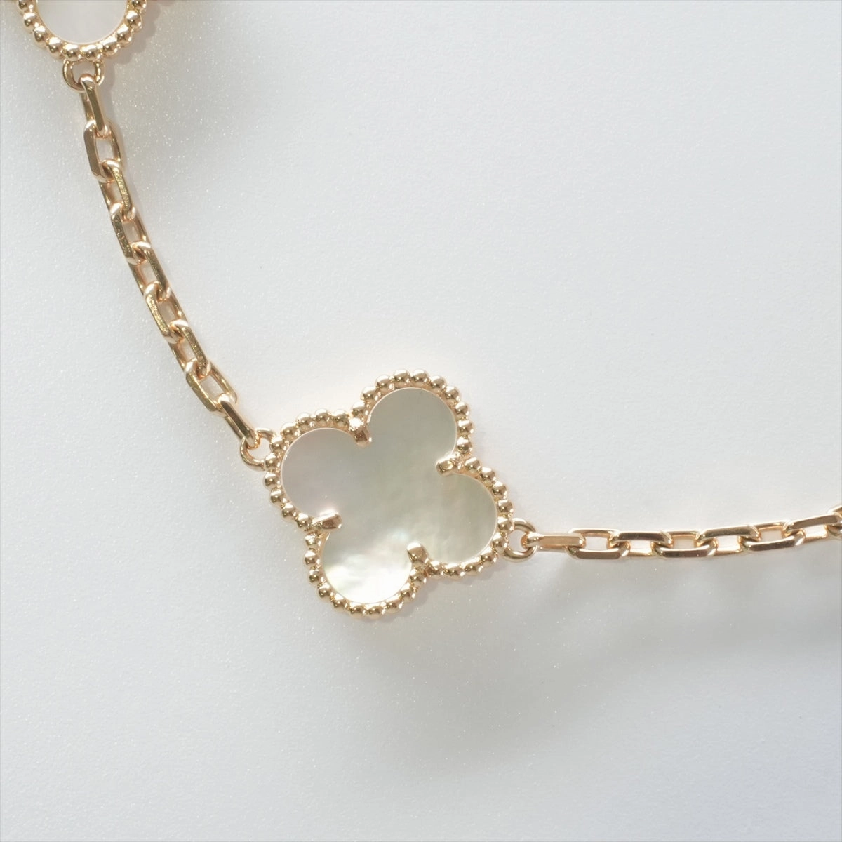 Van Cleef & Arpels Vintage Alhambra 5 Motifs White Mother of Pearls Bracelet