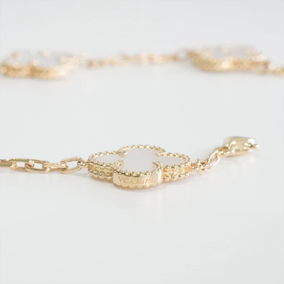 Van Cleef & Arpels Vintage Alhambra 5 Motifs White Mother of Pearls Bracelet