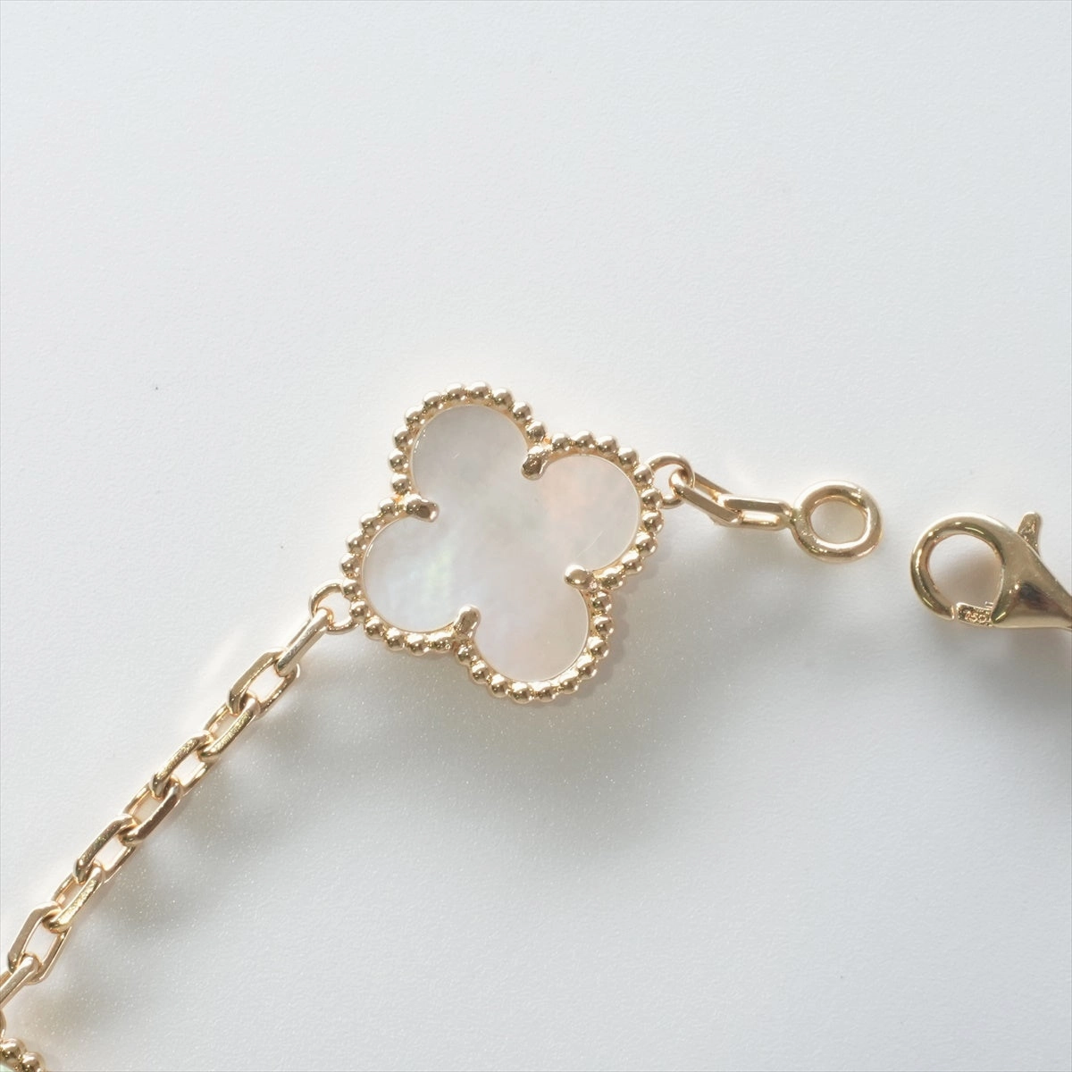 Van Cleef & Arpels Vintage Alhambra 5 Motifs White Mother of Pearls Bracelet