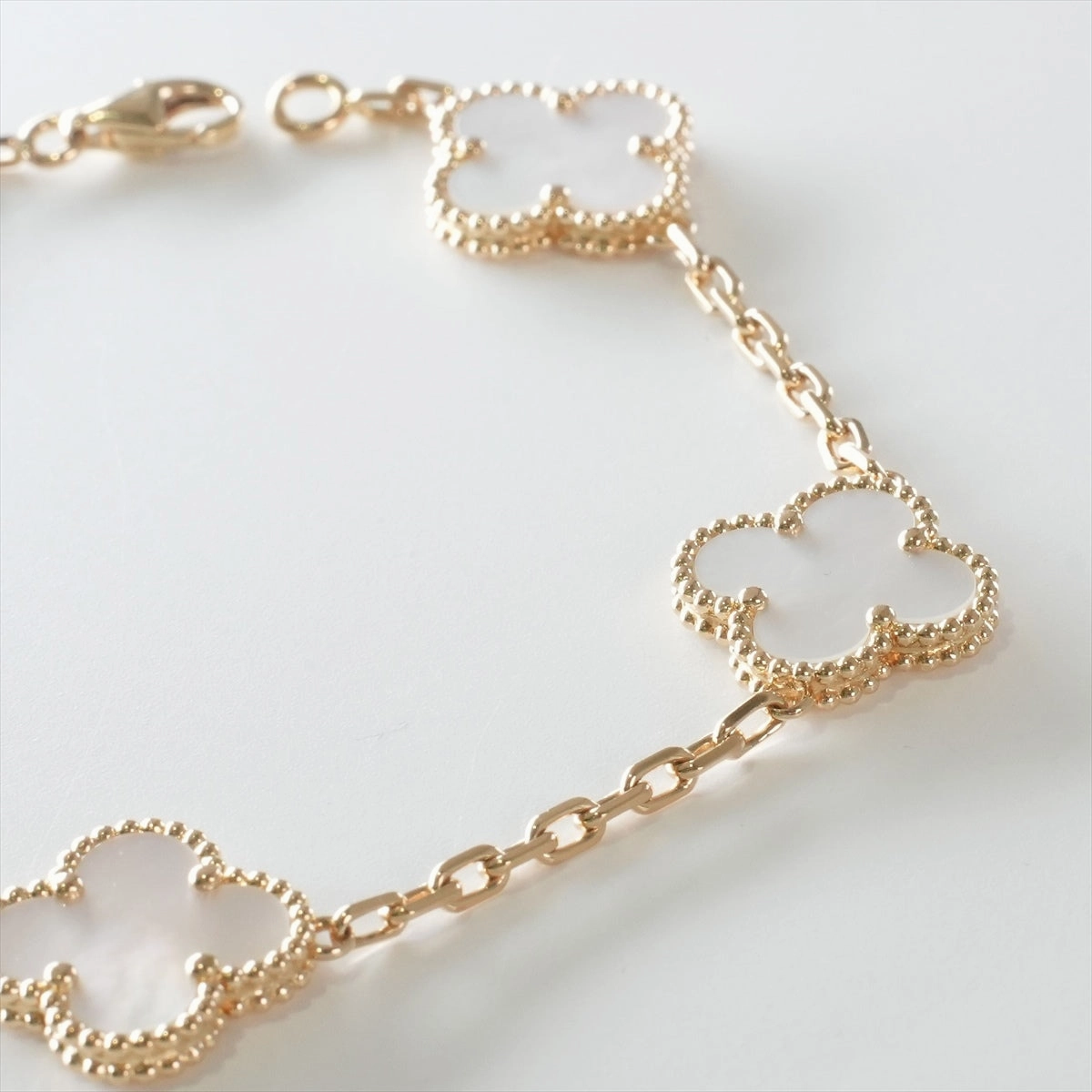 Van Cleef & Arpels Vintage Alhambra 5 Motifs White Mother of Pearls Bracelet