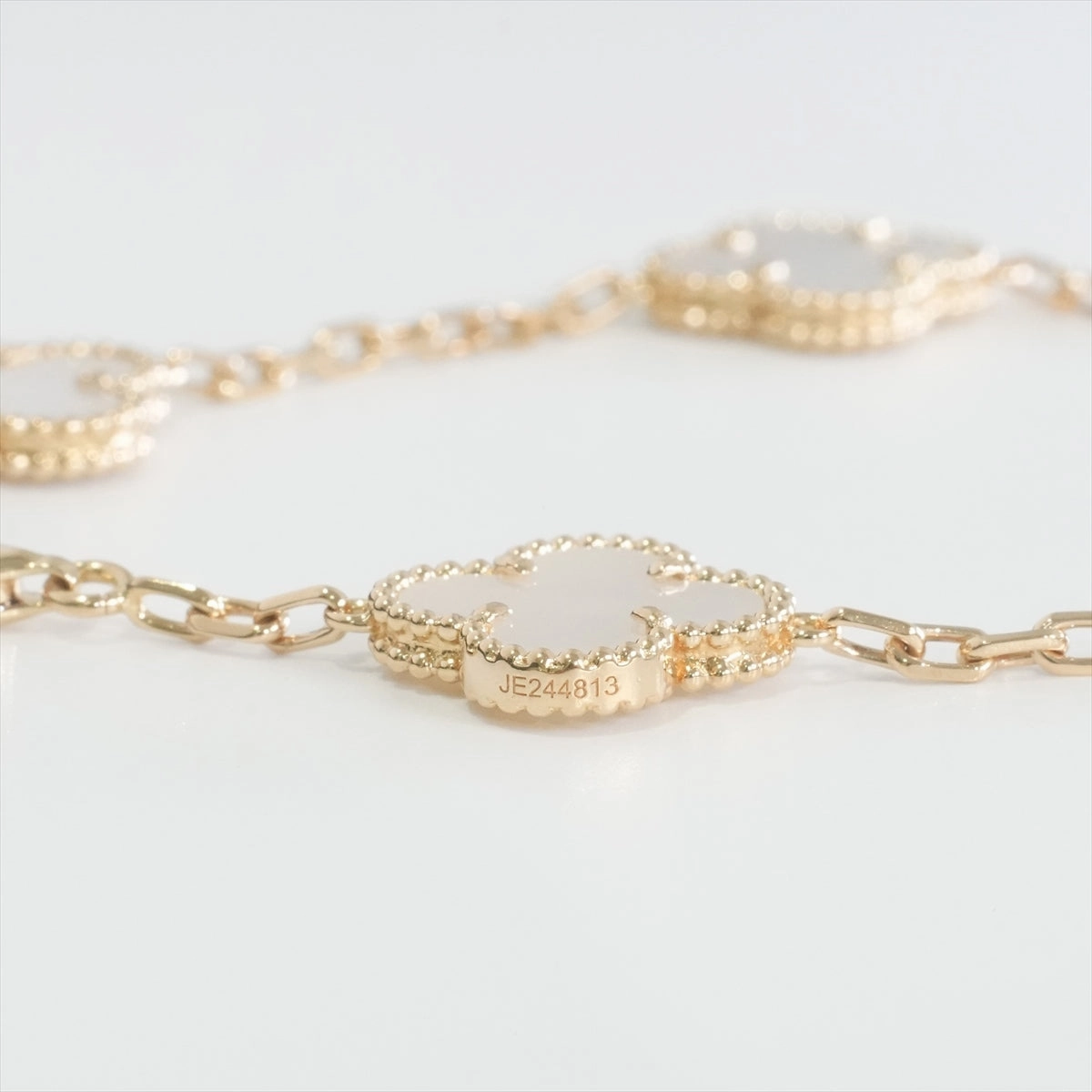 Van Cleef & Arpels Vintage Alhambra 5 Motifs White Mother of Pearls Bracelet